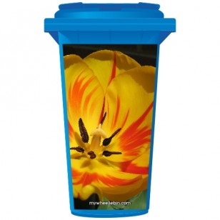 Yellow & Red Tulip Wheelie Bin Sticker Panel